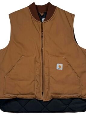 Vintage Carhartt Tan Quilted Vest (Size XXL)